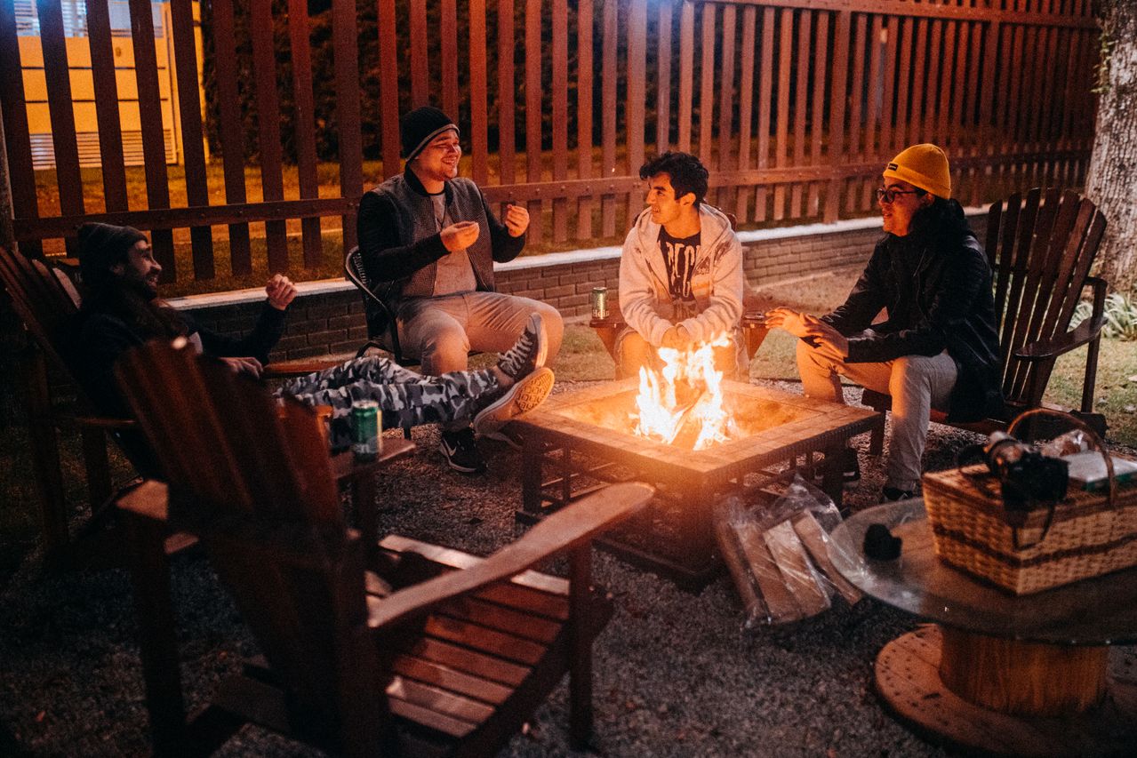 Handcrafted fire pit in a South African outdoor space